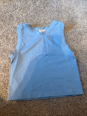 Moa Moa Light Blue Ribbed Tank Top